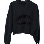 Fear of god  Women Essentials Hoodie Sweatshirt Black Size XS Cutoff Cropped Photo 0