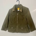 Ruby Rd. Olive Jean Jacket with Studs Green Size 10 Photo 0