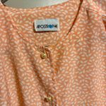 Apostrophe Peach and White, Pearl Button Up Blouse Photo 1
