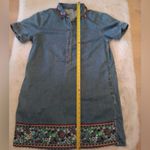 denim dress with floral‎ embroidery size. L Blue Size L Photo 4