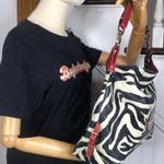 Dooney & Bourke Vintage DOONEY BOURKE Black & White Leather Zebra Stripe Shoulder Bag Photo 12