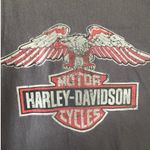 Harley Davidson sz L Womens Distressed Eagle Jersey Cotton Logo Tee Biker Grunge Black Size L Photo 1
