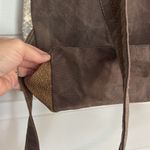 Myra Bag Brown and Cream Patterned Backpack with Leather Accents Photo 3