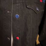 Diane Gilman embellished black denim jean jacket Photo 3