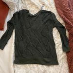 Dots Olive Green Crochet Sweater  Photo 3
