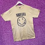 Nirvana Nevermind Smiley Face Grunge Rock Tee Small Photo 2