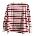 J. Crew Pink White Long Sleeve Cotton Tee Size Medium Photo 2