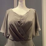 Women’s Gray Chiffon Bat Wing Sleeve Formal Party orBridesmaid Dress NWOT Medium Gray Photo 1