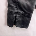 LA Coalition Black Moto Jacket, Faux Leather, Quilted, Zippered Pockets, Medium Photo 10
