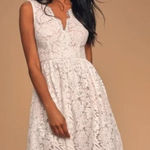 Lulus  Love Swept White Lace Mini Dress Photo 0