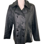 Avanti  Black Leather Women's Double Breasted Jacket Size Medium Photo 0
