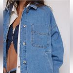 Free People Madison City Oversized Denim Jacket Medium Blue Wash Size XL NEW Photo 10