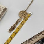 Vintage R.N.K. Boho necklace with pendant tassel Gold Photo 5