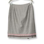 Vintage 90’s Casual Corner Wool Blend Velvet Trim Pencil Skirt Gray Size 8 Photo 1