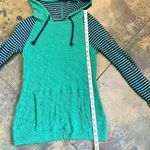 Evy’s Tree Pullover Hoodie Striped Sleeves Pocket Pouch Medium Green Photo 6