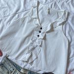 ZARA Trf Cottage Core Frilled Sleeveless Top Ruffled V Neck Size XS Photo 1