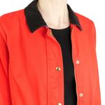 J.Crew Red Jacket with Black Collar Lightweight Twee Jacket Medium Photo 1