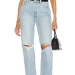 RE/DONE  Originals 90s High Rise Loose Jeans Light Wash Blue Distressed Size 27 Photo 0