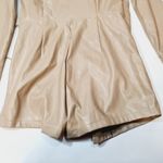 superdown Chantel Leather Romper in Nude Photo 10