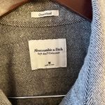 Abercrombie & Fitch Soft Collection Black Striped Print Button Front Top Medium Photo 4