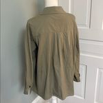 Pinch Anthropologie Olive Green Shirt High Low Cotton Button Down Size Large Photo 2
