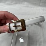 Salvatore Ferragamo White Leather Belt Gold Hardware Size 70 Photo 2