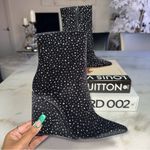 Alexandre Birman New  Myra Black Velvet Wedge Bootie Boot Womens 37 Witchy Gothic Photo 4