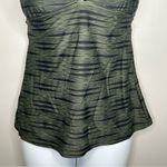Athleta  Ariel Green and Black Cutout Lace-up Back Tankini Top Size S Photo 5