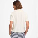 Madewell  Crochet-Knit V-Neck Sweater Tee Vintage Ivory Size Medium Photo 2