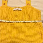 ZARA  Yellow Textured Tank Top with Floral Straps Photo 2