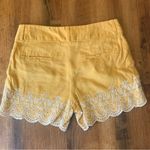 Loft  High Waist Shorts 4 Mustard Yellow Embroidered Detail Photo 6