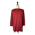 Adrienne Vittadini Sweater Womens S Rust Red Knit Boat Neck Ribbed Detail Photo 1