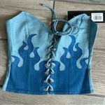 White Fox Boutique White Fox she’s on fire bustier in denim flame Photo 0