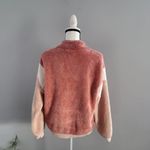 Divided Color Block Chevron Shaggy Pullover Sweatshirt M Photo 1