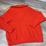 Aerie cozy up waffle knit quarter zip pullover red/orange Photo 4