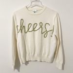 QUEEN OF SPARKLES Cheers Sweater in Ivory Gold Size XS White Photo 1