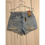 Levi's 501 Denim Shorts Womens Light Wash Distressed High Rise Button Fly 28 Photo 1