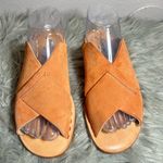 Free People  Emelia Slip-On Sandals Suede Cross Strap Sandals - Tan Size EU38 US8 Photo 3