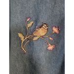 Isaac's Designs Denim Shirt Birds Women's L Embellished Button Photo 2