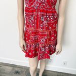 Selfie Leslie [] Red Ariya V-Neck Low Back Ruffle Bandanna Mini Dress Sz Large L Photo 6