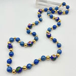 Vintage Estate 14K Gold Beaded Necklace With BLUE Lapis Lazuli & Cloisonne Beads Photo 0