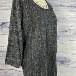 Chico's 3 Tunic Knit Womens XL Shirt Gray 3/4 Sleeves Asymmetric Marble Space Dye Photo 3