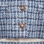 ZARA NEW  JEWEL BUTTON TEXTURED BLAZER‎ BLUE LONG SL Photo 11