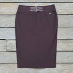 Vintage Brown Lauren Ralph Lauren Cotton Pencil Skirt w/ Buckles Size 8 Photo 0