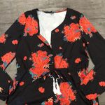 CHOiES  black floral romper Photo 2