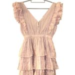 House of Harlow 1960 Mini A-Line Metallic Striped Tiered Ruffled Dress Size M Photo 1