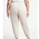 Athleta Brooklyn Leopard Textured Ankle Jogger Pants Tan Khaki Pockets Plus 26 Photo 1
