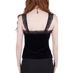 KILLSTAR Carrie Caustic  Black lace trim lace and velvet tank top S gothic Photo 2