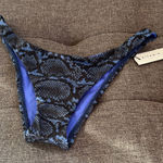 Vitamin A  Black and Blue Snake Print Bikini Bottom Size S/6 New with tags Photo 0
