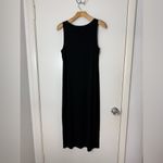 Eileen Fisher sleeveless black scoop neck midi dress M Photo 5
